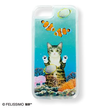 猫部 | 水槽をのぞく猫の スマホケース〈キジ白〉