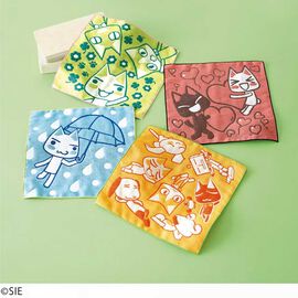 猫部 | どこでもいっしょ×猫部ジャカード織りハンカチ