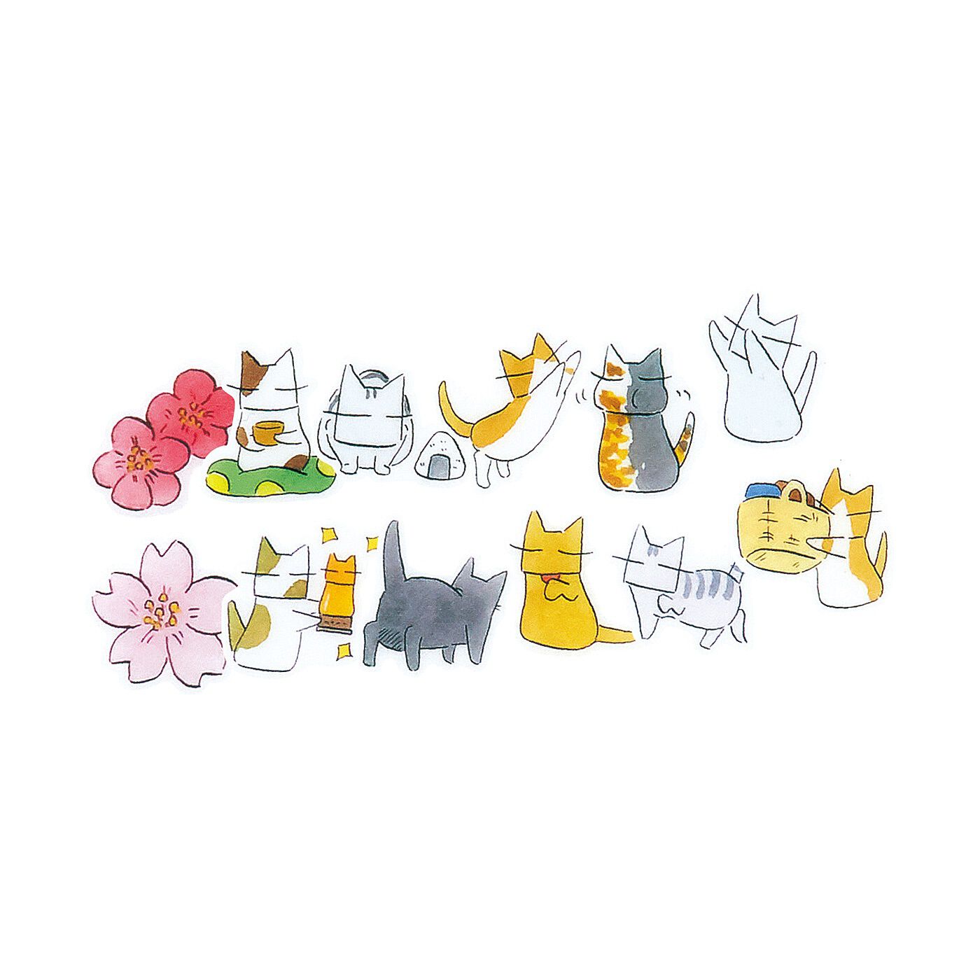 日本画家 久保智昭さんとつくった　猫とお花のダイカット　マスキングテープの会|〈まったり編〉