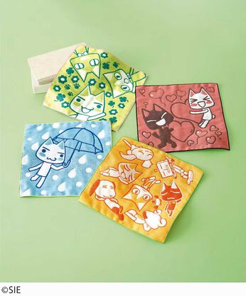 猫部 | どこでもいっしょ×猫部ジャカード織りハンカチ
