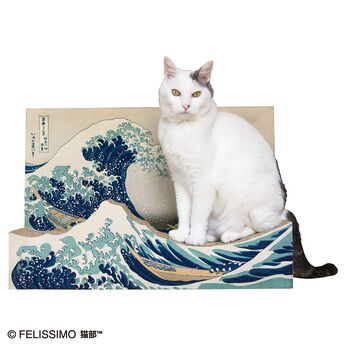 猫部 | 名画たしなむ猫つめとぎ 北斎神奈川沖浪裏