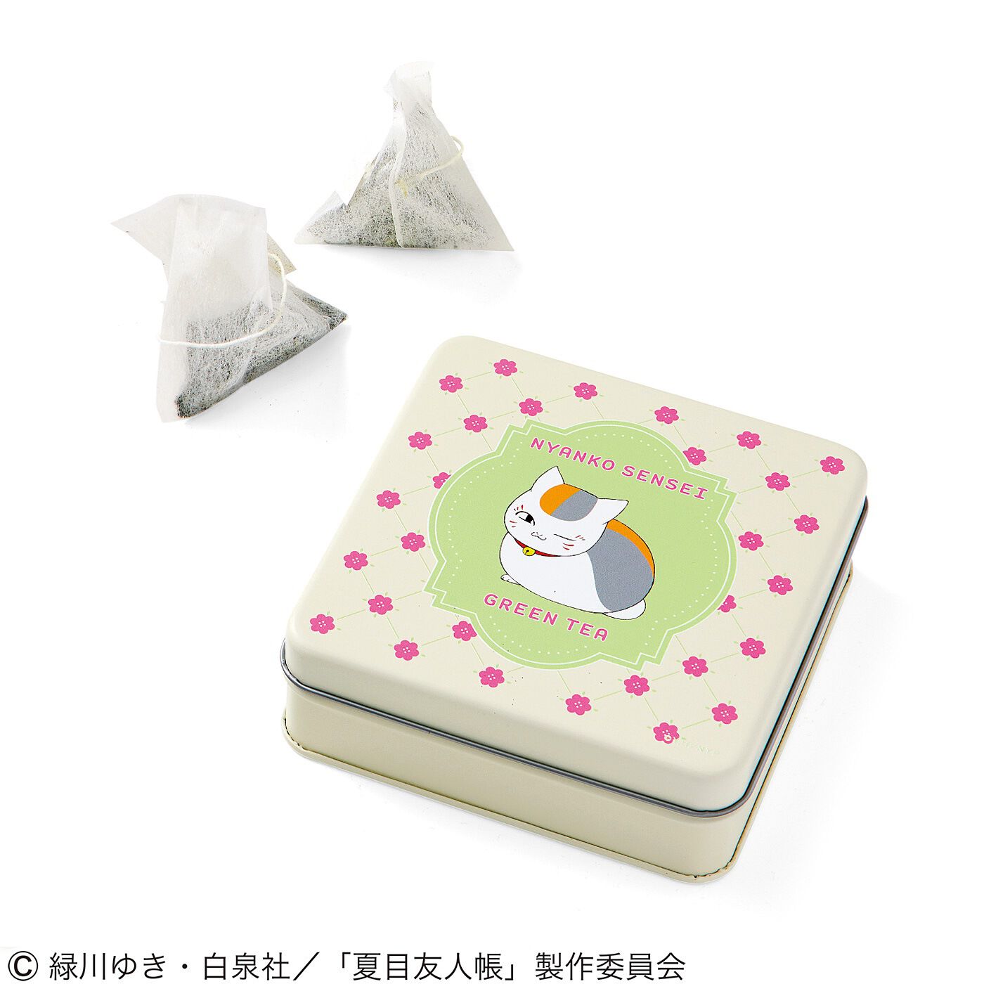 猫部|夏目友人帳×猫部　お茶にほっと癒やされる　ニャンコ先生のかわいい缶入りティーの会|〈緑茶〉いろいろな和菓子と相性抜群。
