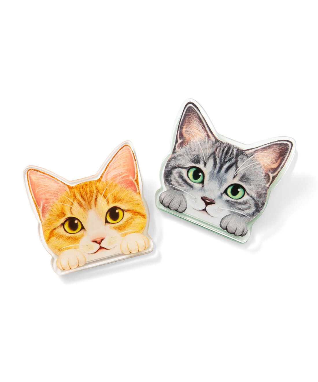 猫部|大人かわいい お花と猫の雑貨コレクションの会|●1回のお届け例です。　【アクリルクリップ2個セット】