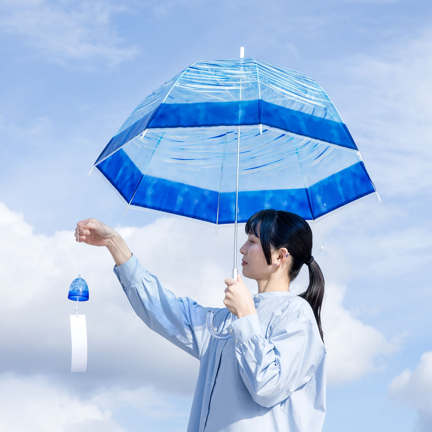 YOU+MORE!|ガラスの音色が降りそそぐ　青森の伝統工芸　津軽びいどろの風鈴傘〈あおもりの海〉