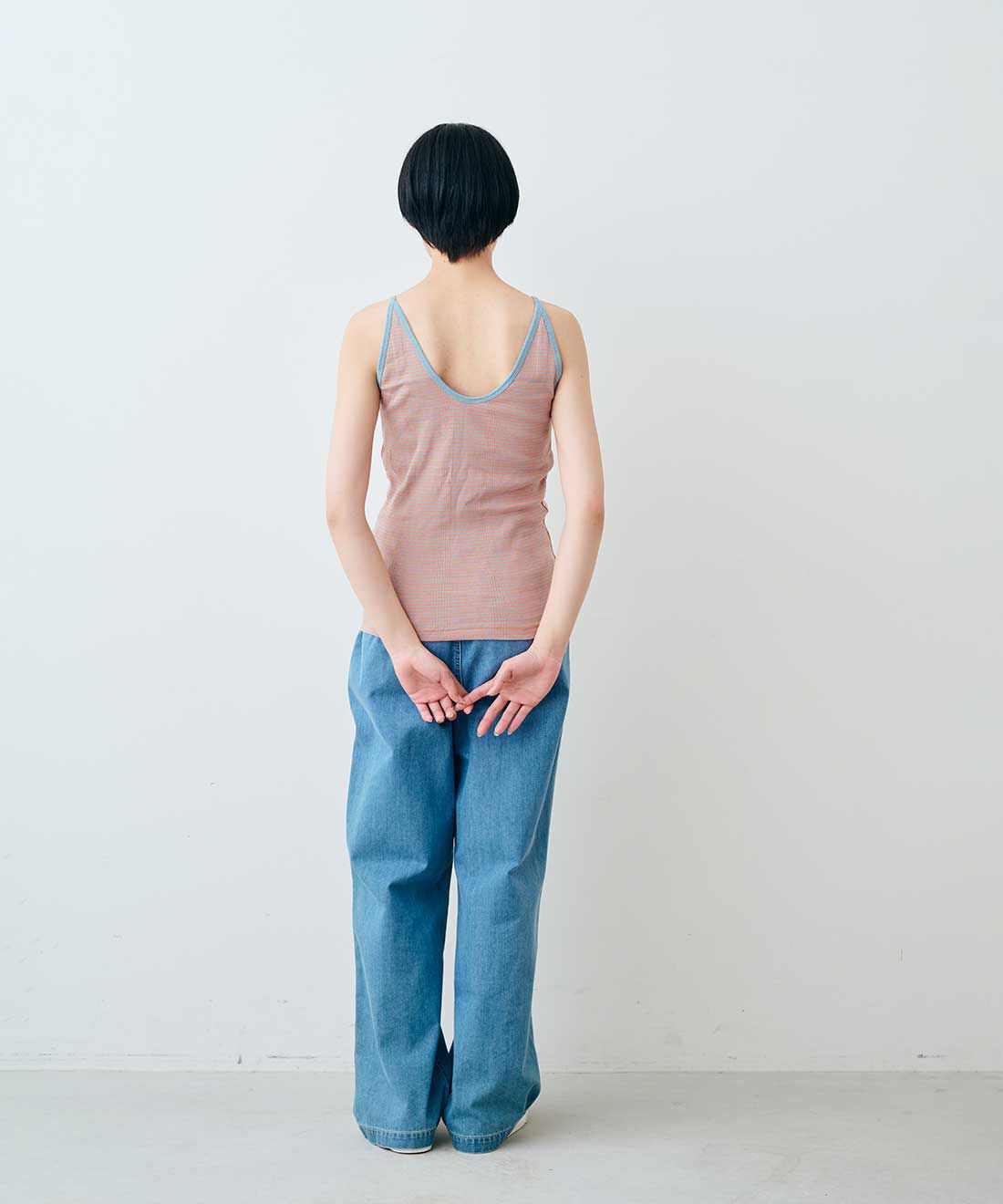 シロップ. 特急便|【WEB限定・3～10日でお届け】miller リブボーダーカップ付きキャミタンク〈レッド×ベージュ〉【シロップ．バスケット】