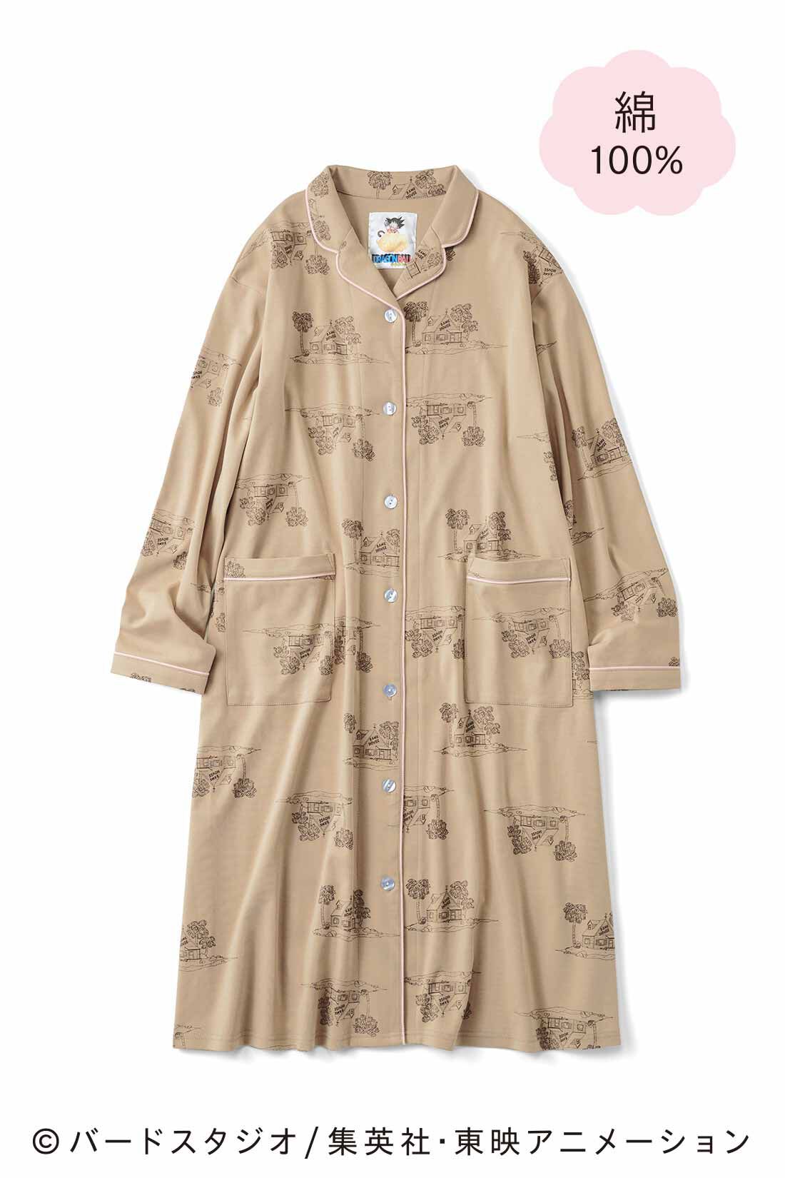 シロップ. 特急便|【3～10日でお届け】　ドラゴンボール×シロップ. ようこそカメハウスへ！ コットン素材のパジャマワンピース〈ベージュ〉