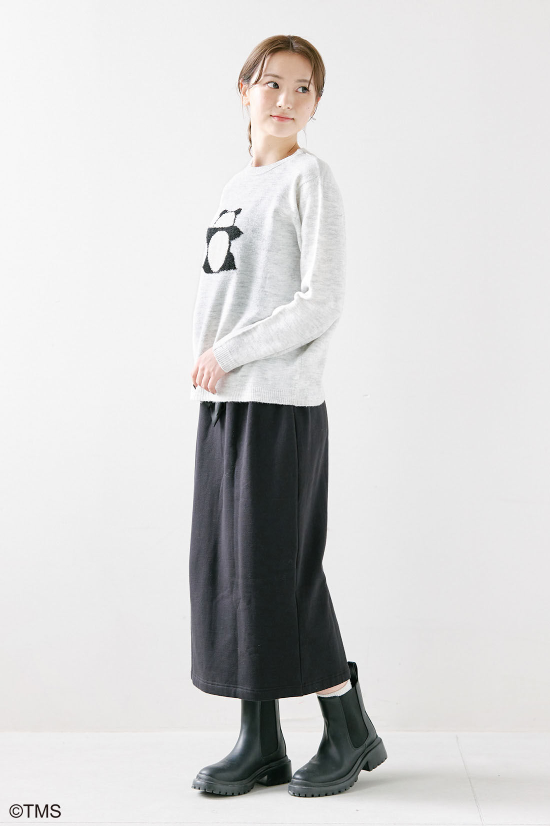 シロップ. 特急便|【３～10日でお届け】パンダコパンダ×シロップ． パパンダ気分になれちゃう！？　もこもこパンちゃんニットトップス〈ライトグレー〉|身長162cm/Mサイズ着用