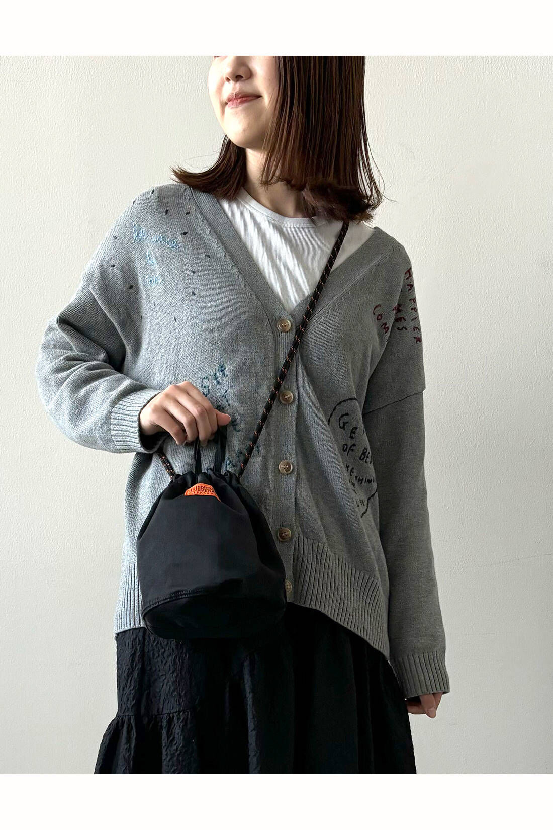 シロップ. 特急便|【WEB限定・3～10日でお届け】UNIVERSAL OVERALL　カラーザイル2-WAYきんちゃくバッグ【シロップ．バスケット】|3.ブラック