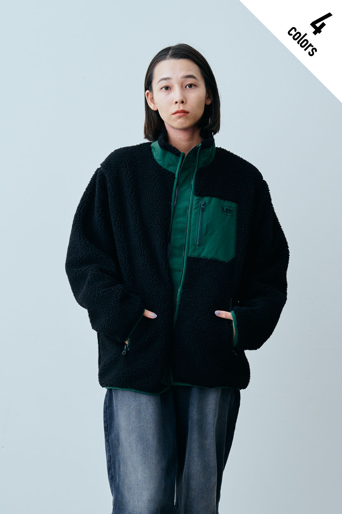 fashion special|【WEB限定・特急便】　LEE BOA ZIP JACKET|3：ブラック　モデル身長：168cm
