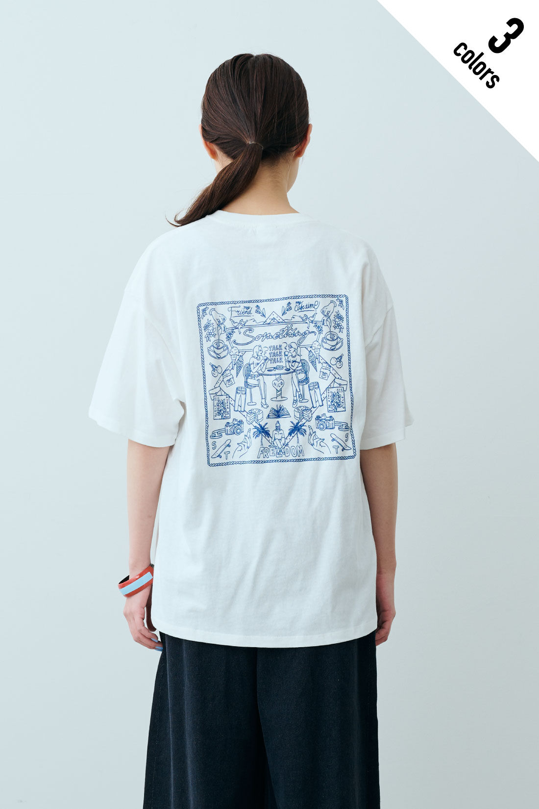 fashion special|【WEB限定・特急便】　SOMETHING BANDANA PRINT TEE H/S|3：ホワイト