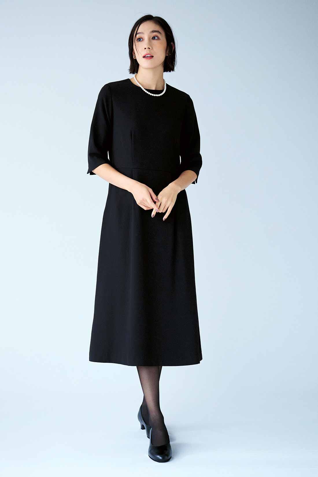 fashion special|【3～10日でお届け】IEDIT[イディット] 上品知的な洗練ブラックフォーマルセット〈フォーマルブラック〉