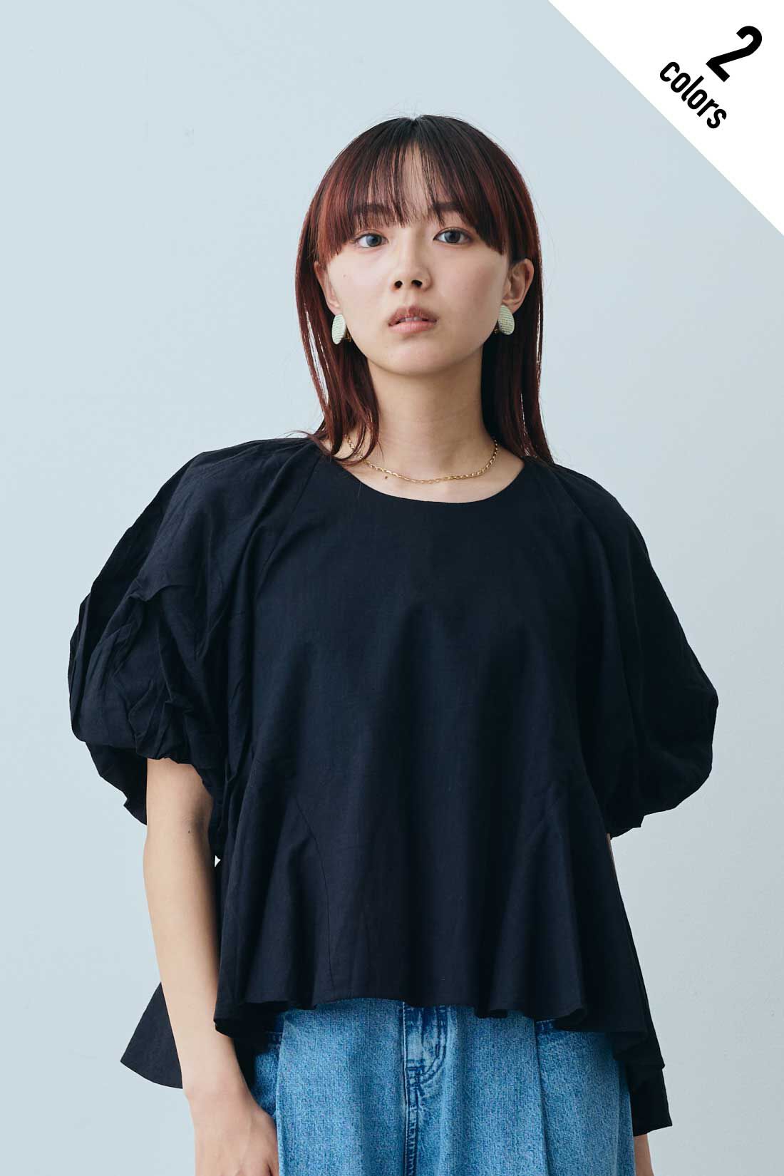 fashion special|【WEB限定・特急便】MEDE19F 〈SELECT〉AAYUSHI　コットンスラブパフスリーブブラウス