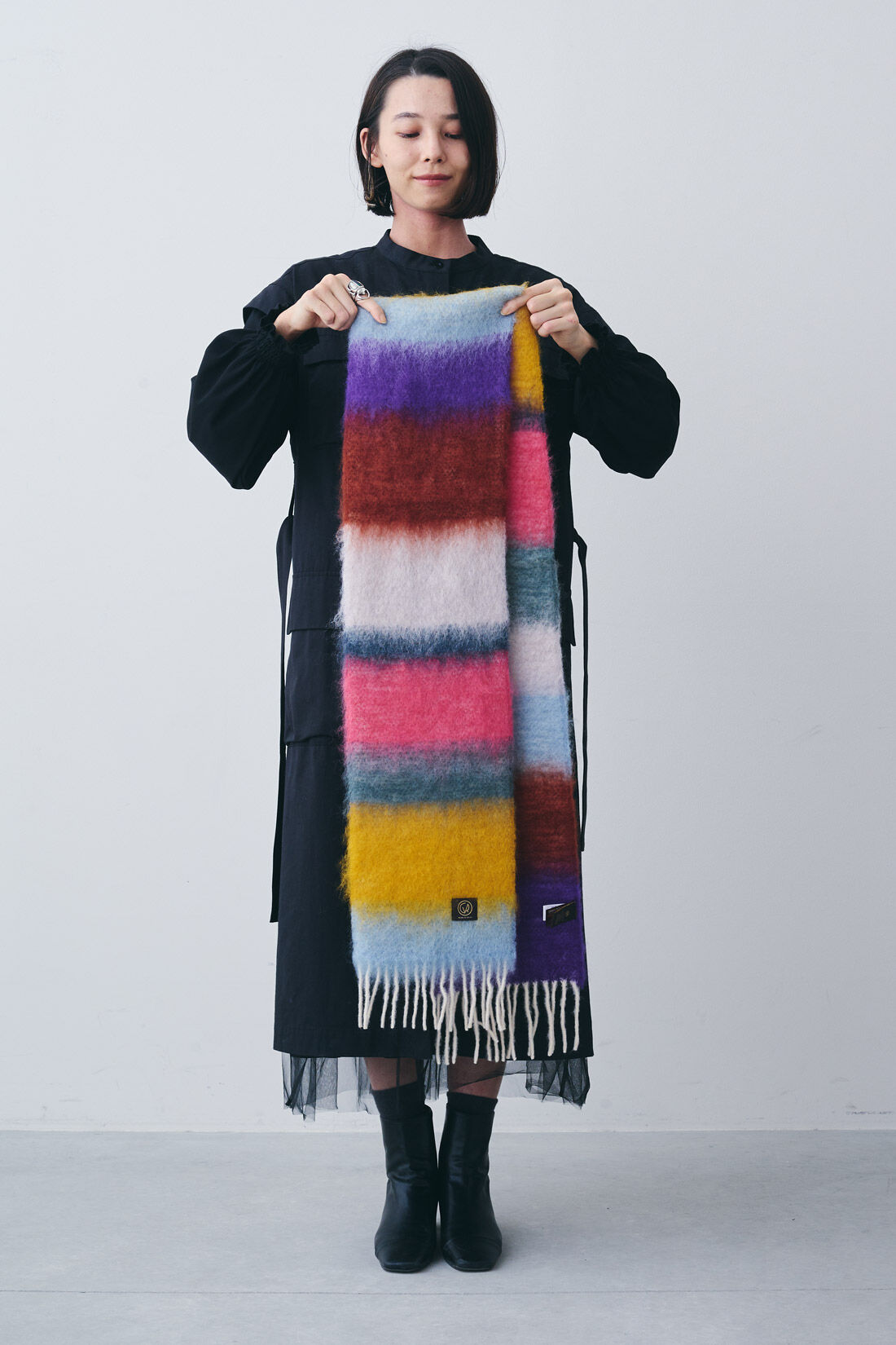 fashion special|MEDE19F 〈SELECT〉 【MANTAS　EZCARAY】　MATISSE　マフラー|モデル身長：168cm