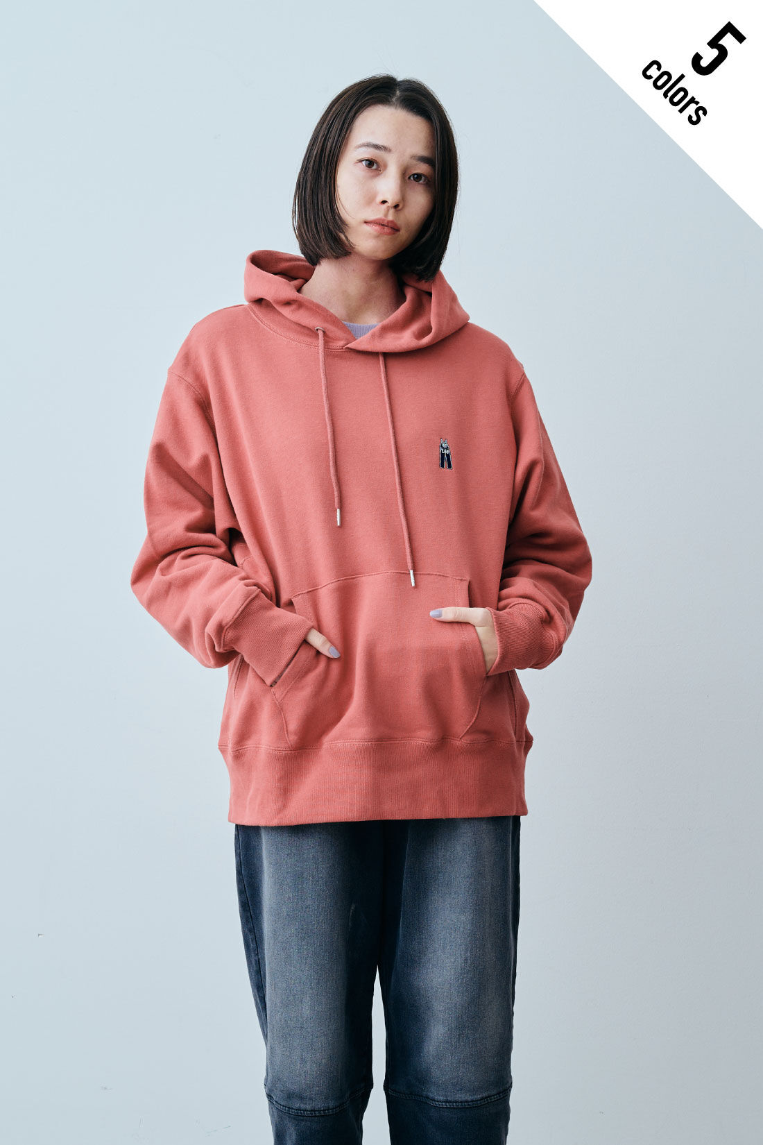 fashion special|【WEB限定・特急便】　LEE WAPPEN HOODIE|4：テラコッタ　モデル身長：168cm