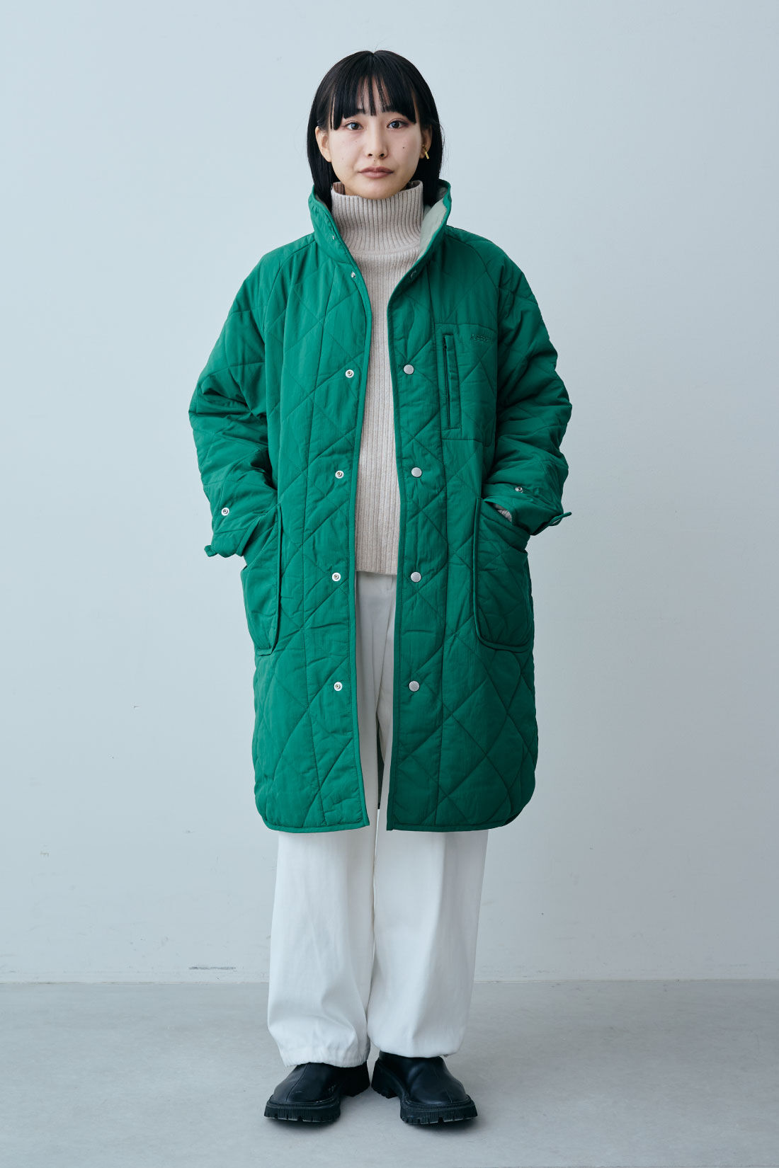 fashion special|【WEB限定・特急便】　GERRY REVERSIBLE COAT|1：GREEN×KHAKI　モデル身長：158cm