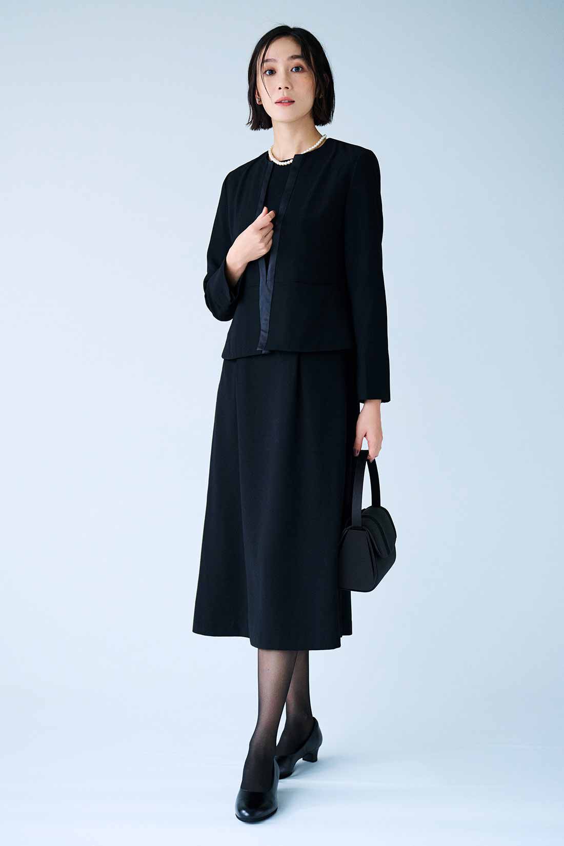 fashion special|【3～10日でお届け】IEDIT[イディット] 必要なものがきちんと入る ブラックフォーマルバッグ〈ブラック〉