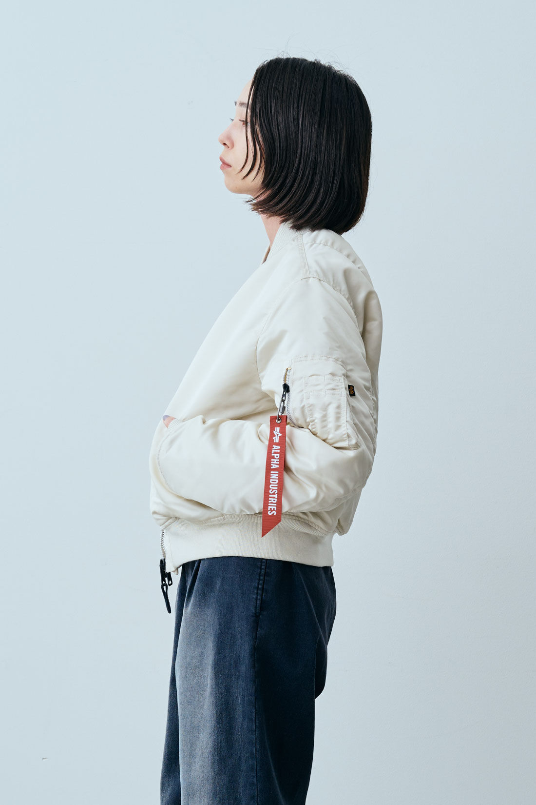 fashion special|【WEB限定・特急便】　ALPHA AL-GRLMA-1 SHORT|3：ライムストーン　モデル身長：168cm