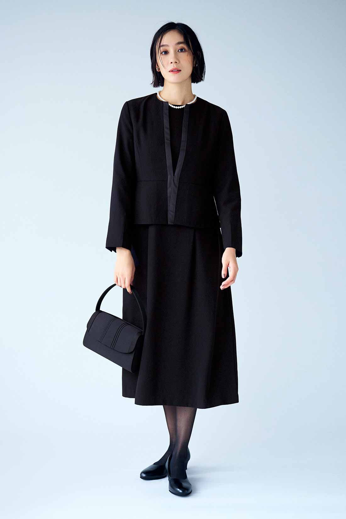 fashion special|【3～10日でお届け】IEDIT[イディット] 必要なものがきちんと入る ブラックフォーマルバッグ〈ブラック〉