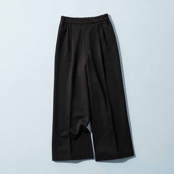 fashion special | きちんと見え 伸びやか優秀セミワイドパンツ〈ブラック〉