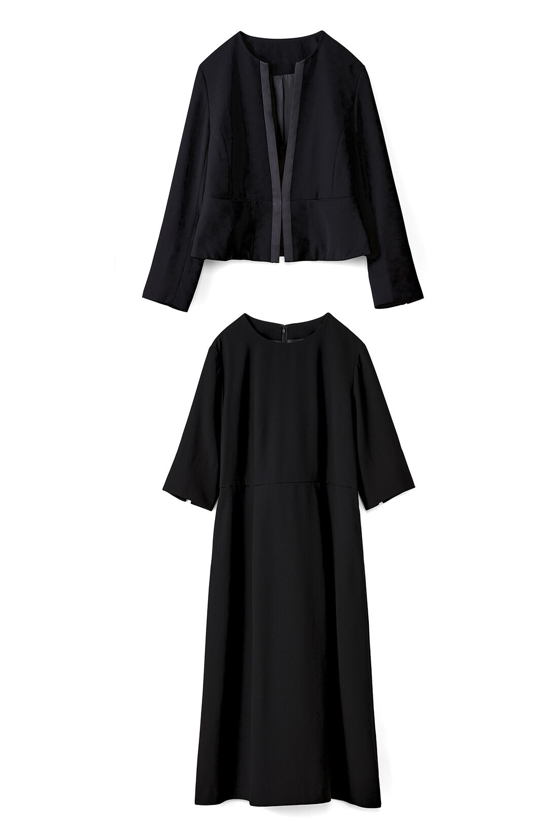 fashion special|【3～10日でお届け】IEDIT[イディット] 上品知的な洗練ブラックフォーマルセット〈フォーマルブラック〉