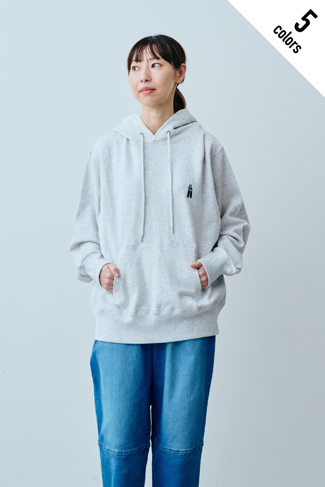 fashion special|【WEB限定・特急便】　LEE WAPPEN HOODIE|1：グレー　モデル身長：160cm