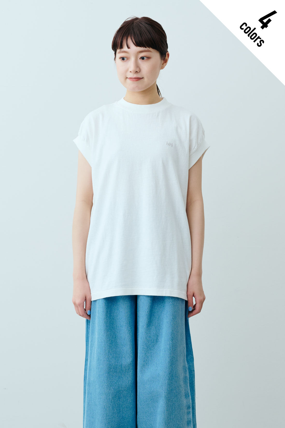 fashion special|【WEB限定・特急便】　Lee PAFF N/S TEE|1：ホワイト　モデル身長：163cm