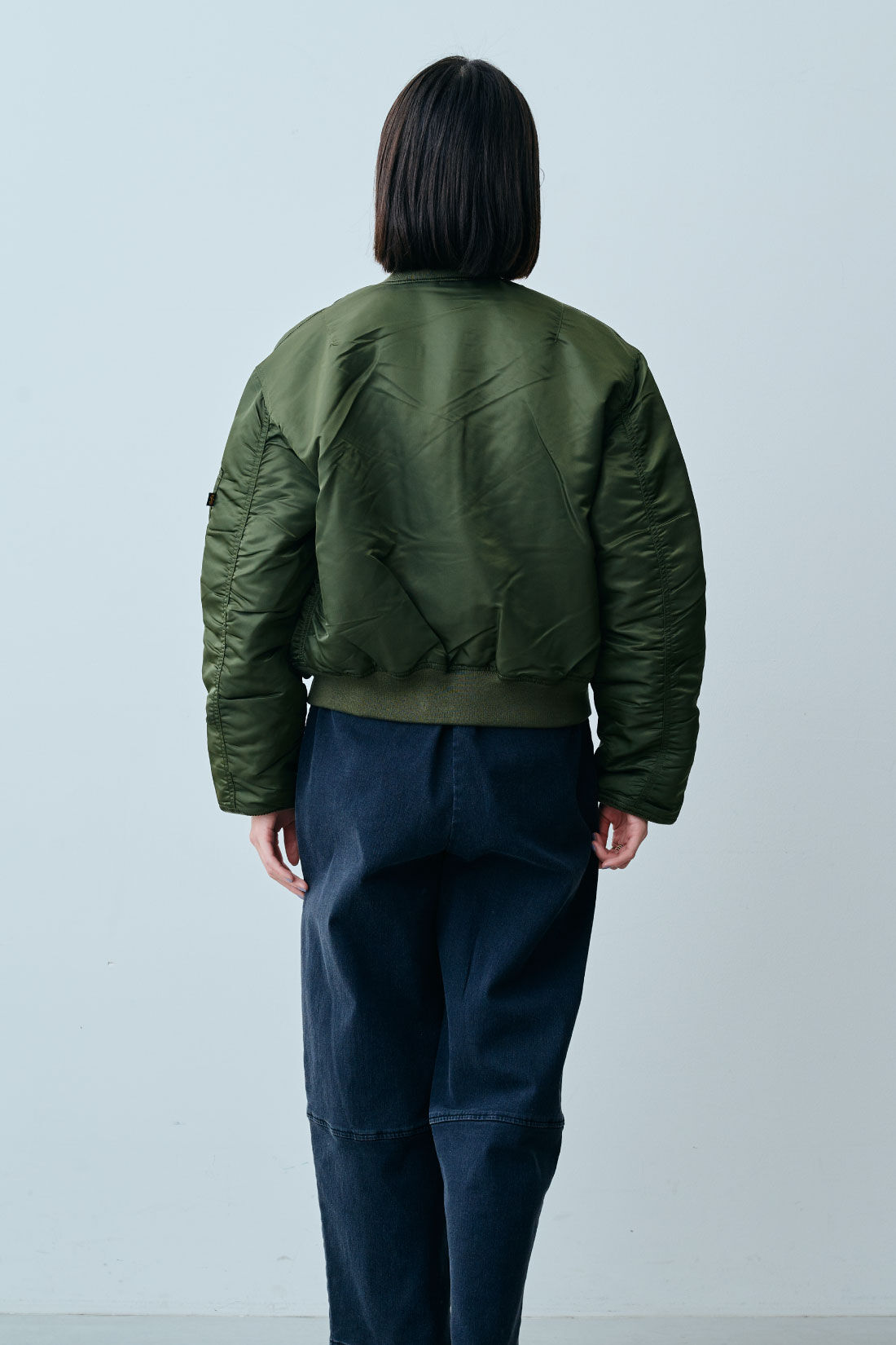 fashion special|【WEB限定・特急便】　ALPHA AL-GRLMA-1 SHORT|2：ダークグリーン　モデル身長：168cm