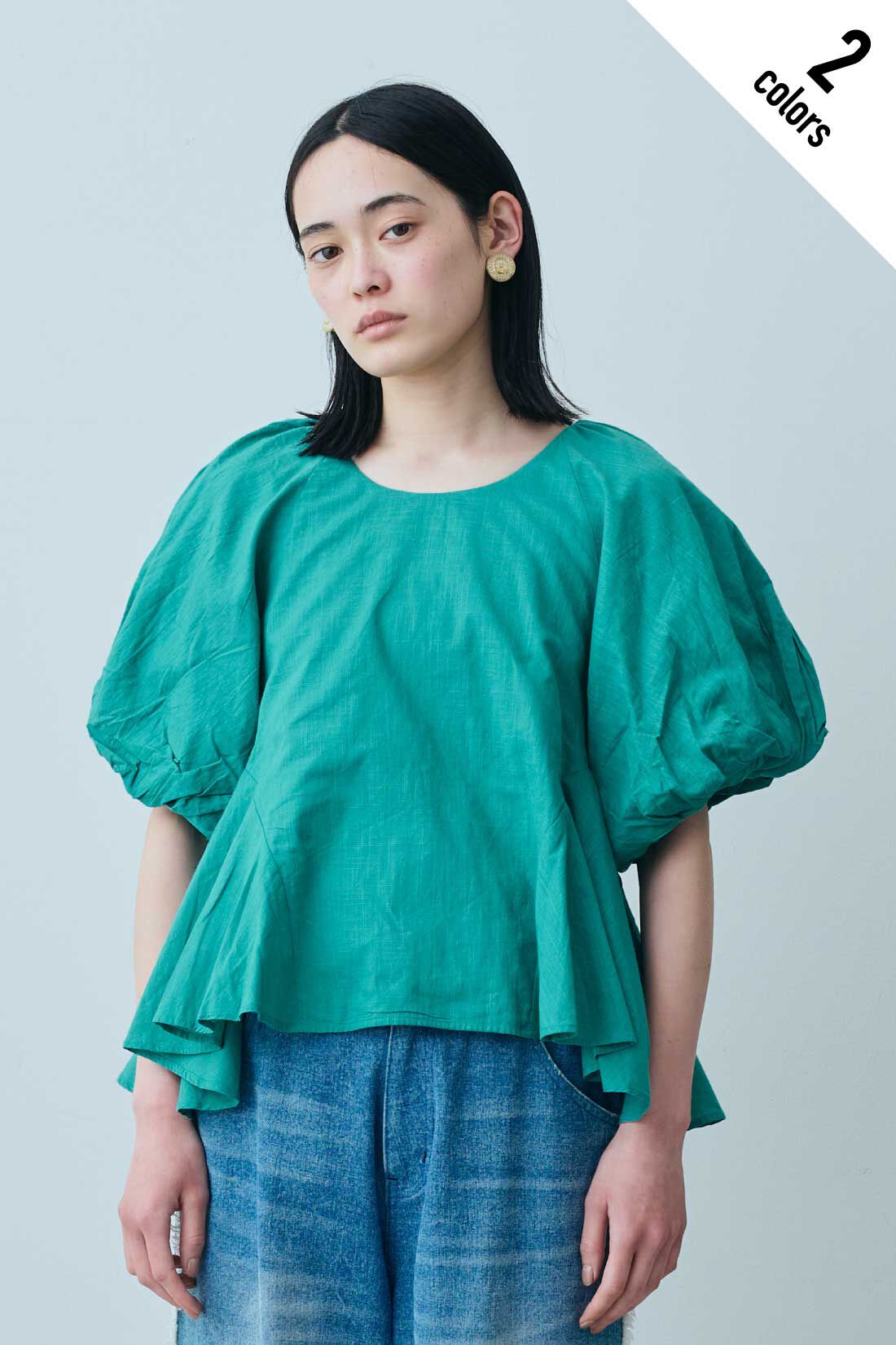 fashion special|【WEB限定・特急便】MEDE19F 〈SELECT〉AAYUSHI　コットンスラブパフスリーブブラウス