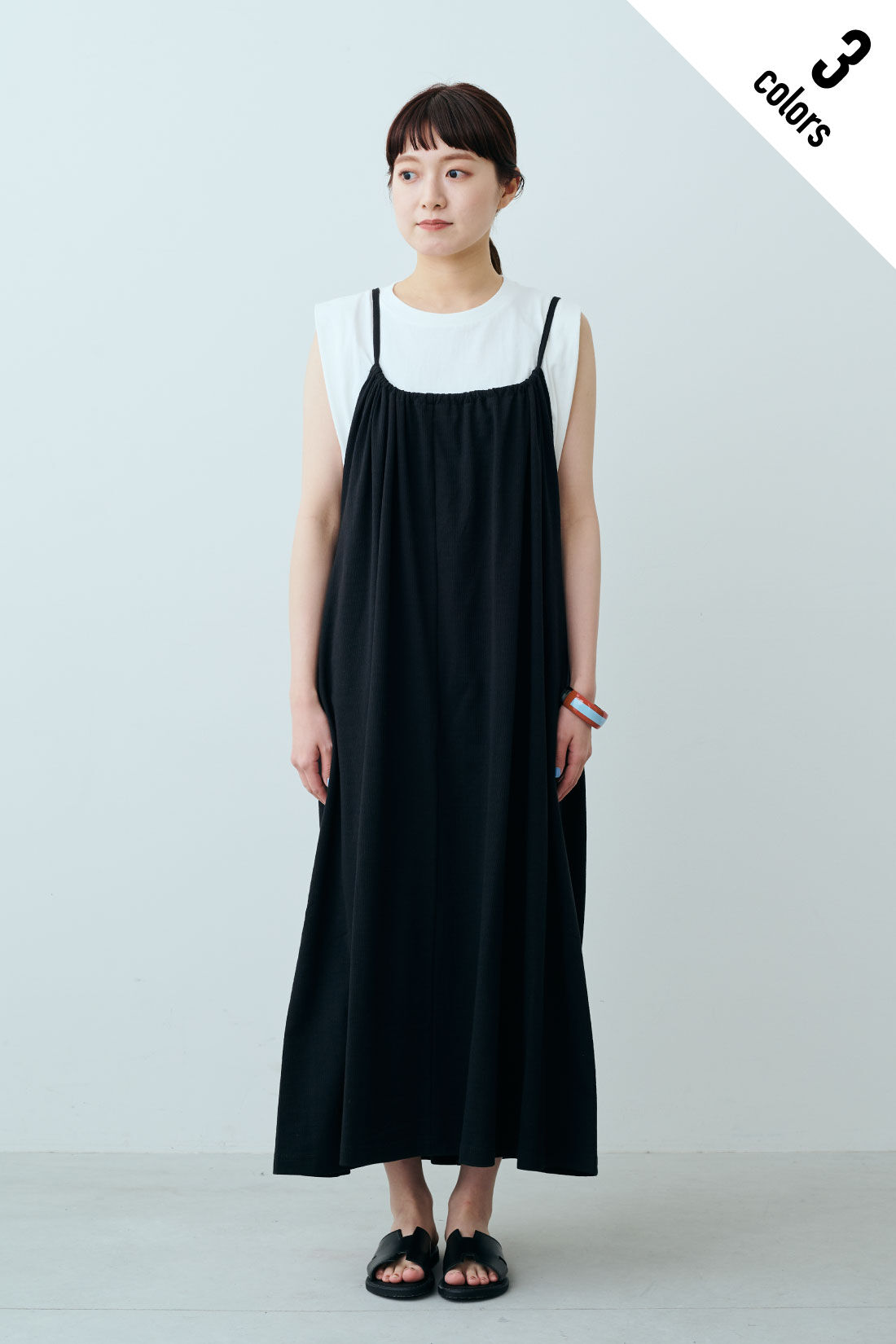 fashion special|【WEB限定・特急便】　Lee CAMISOLE DRESS|3：ブラック　モデル身長：163cm