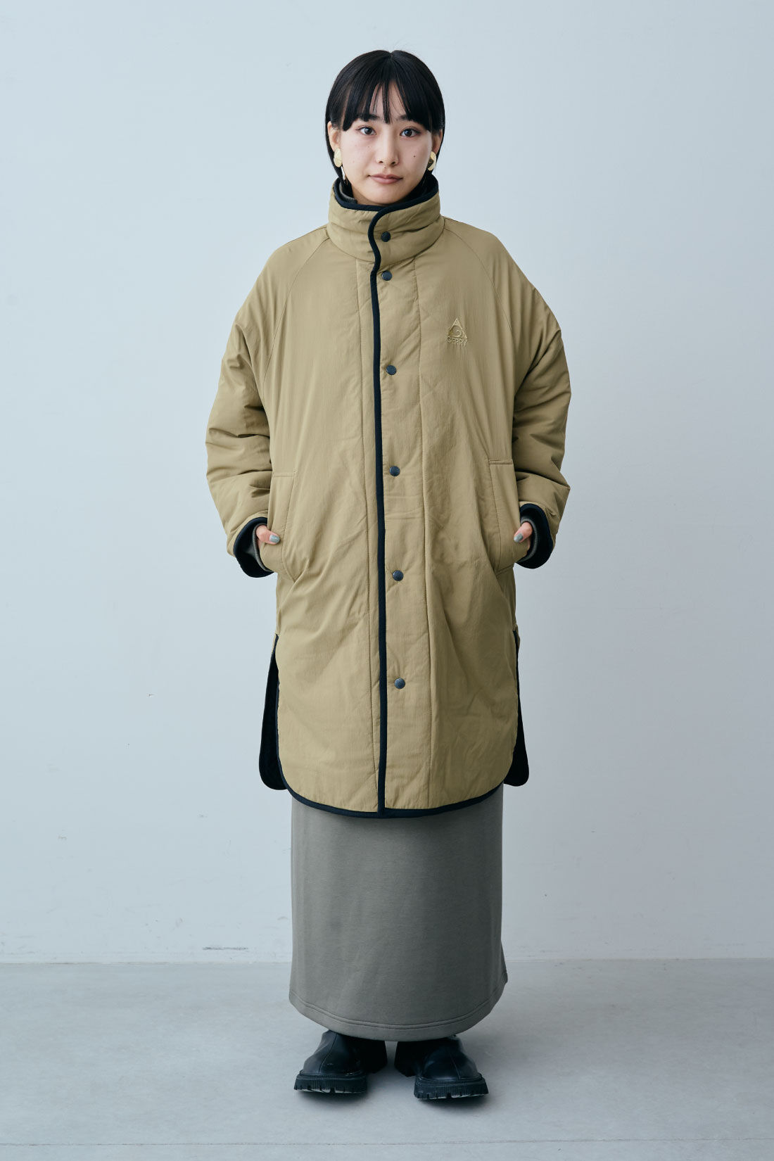 fashion special|【WEB限定・特急便】　GERRY REVERSIBLE COAT|2：BLACK×OLIVE　モデル身長：158cm