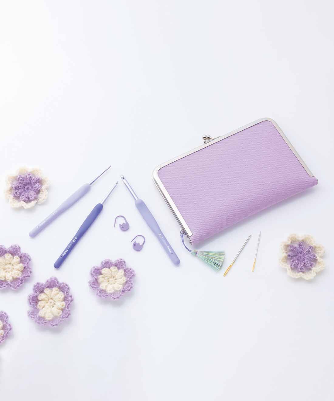 Couturier special|Tulip ETIMO Murasaki（エティモ ムラサキ） なめらかな編み心地のグリップ付きかぎ針セット