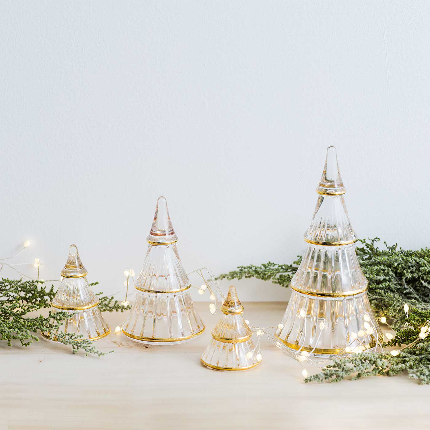 SeeMONO|ガラスのウェーブが美しい　一年中飾れるクリスマスツリー〈Ｓ〉／ホルムガード|左から、Mサイズ、Lサイズ、Sサイズ、XLサイズです。