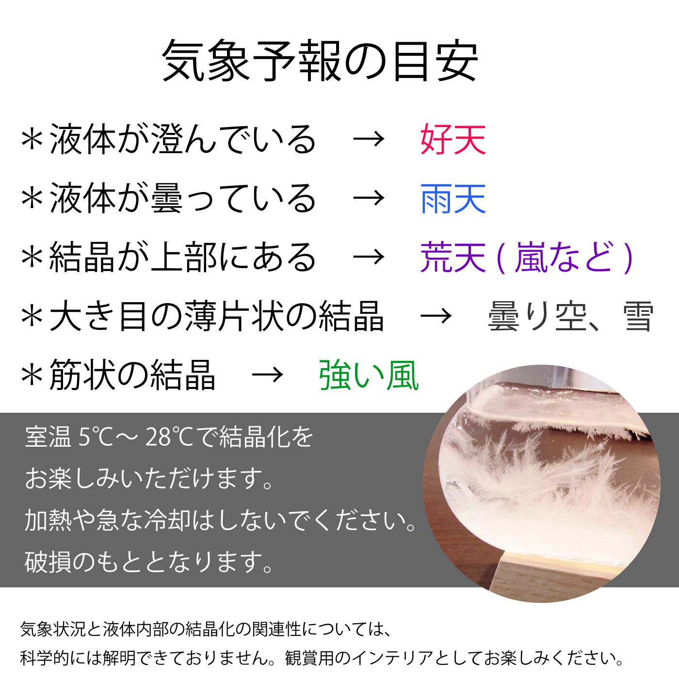 SeeMONO|結晶の変化が楽しみに 雲形のガラスがかわいい ストームグラス