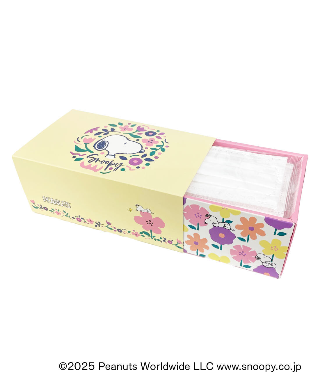 FELISSIMO PARTNERS|スヌーピー　お花と一緒　BOX入りプリーツマスク30枚の会