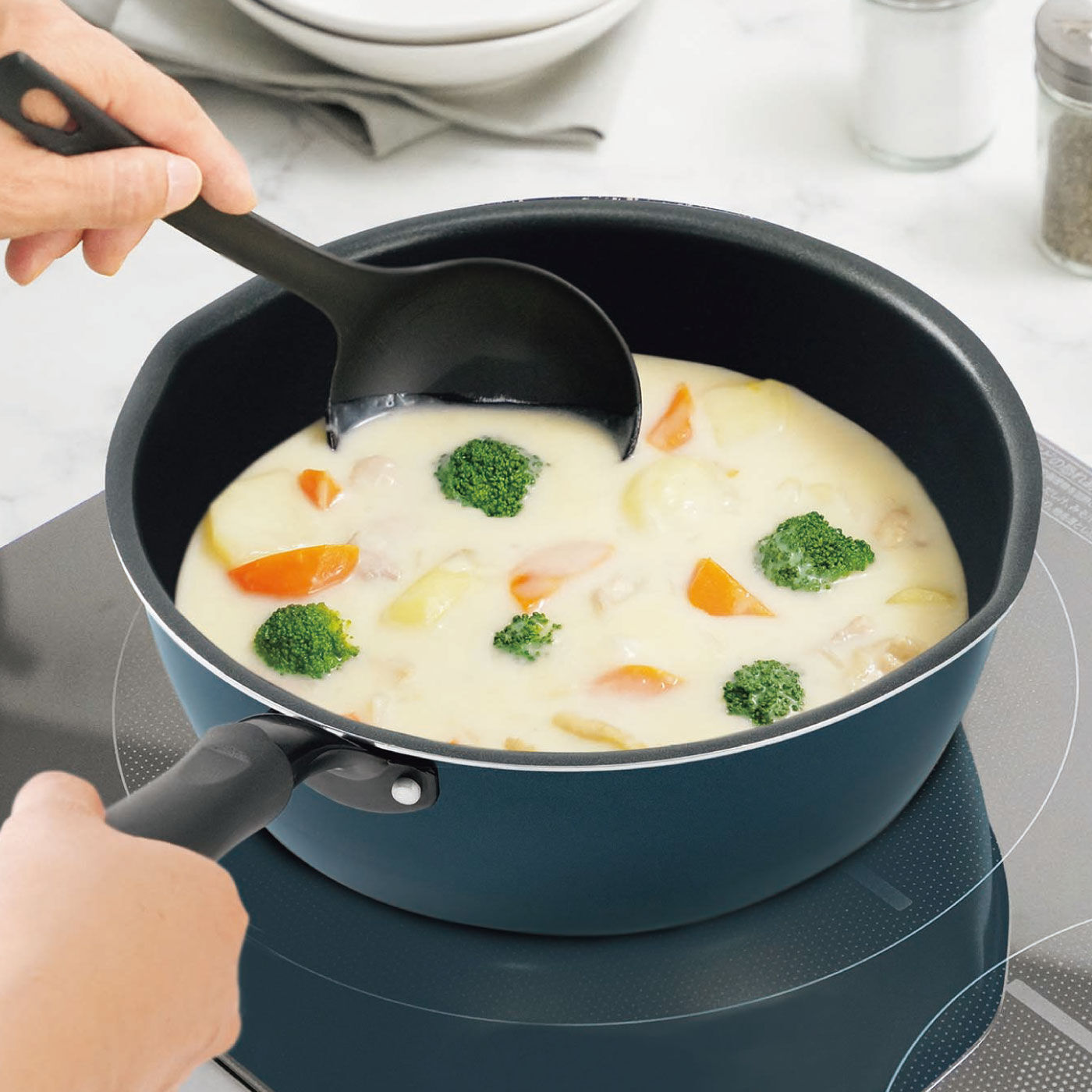 FELISSIMO PARTNERS|煮る・焼く・ゆでる　ミリ・オーネ ＩＨ対応　深型両口フライパン26cm