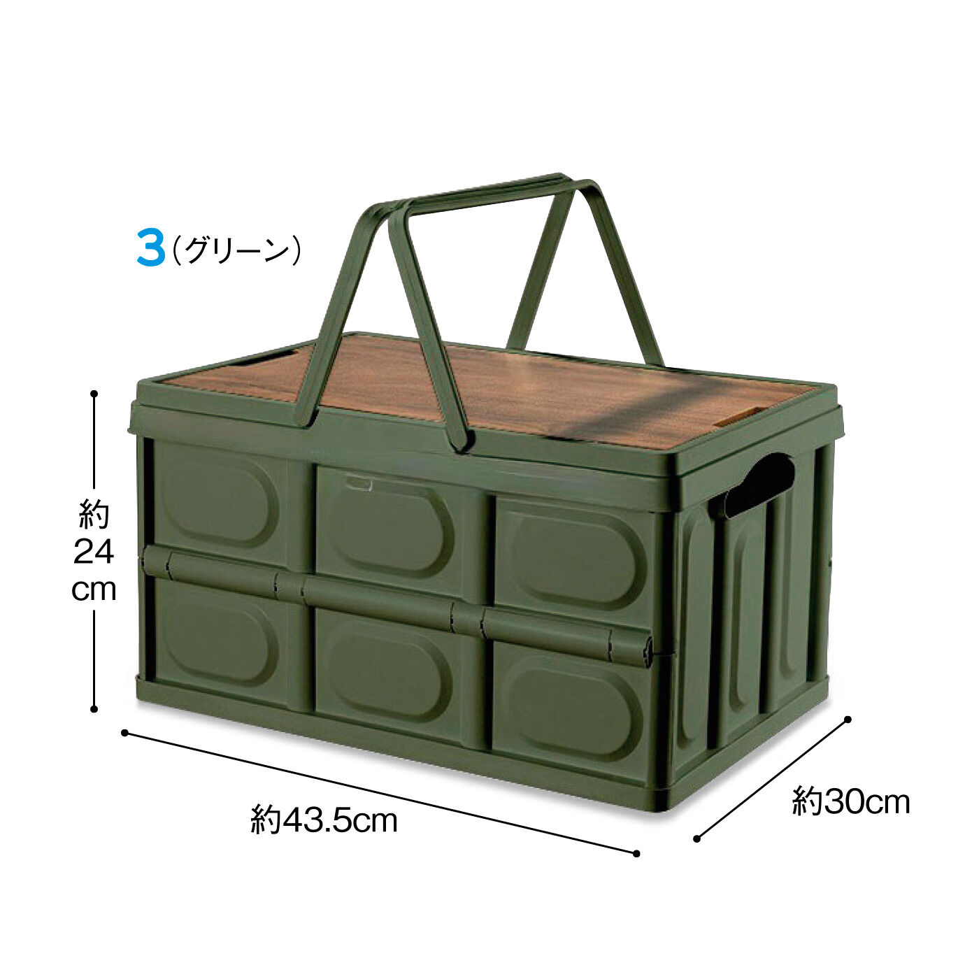FELISSIMO PARTNERS|お買い物、収納、ピクニックなどに便利 おうちでも車でも使える 取っ手付き折りたたみできる 収納トラックボックスMサイズ〈ふた付き〉