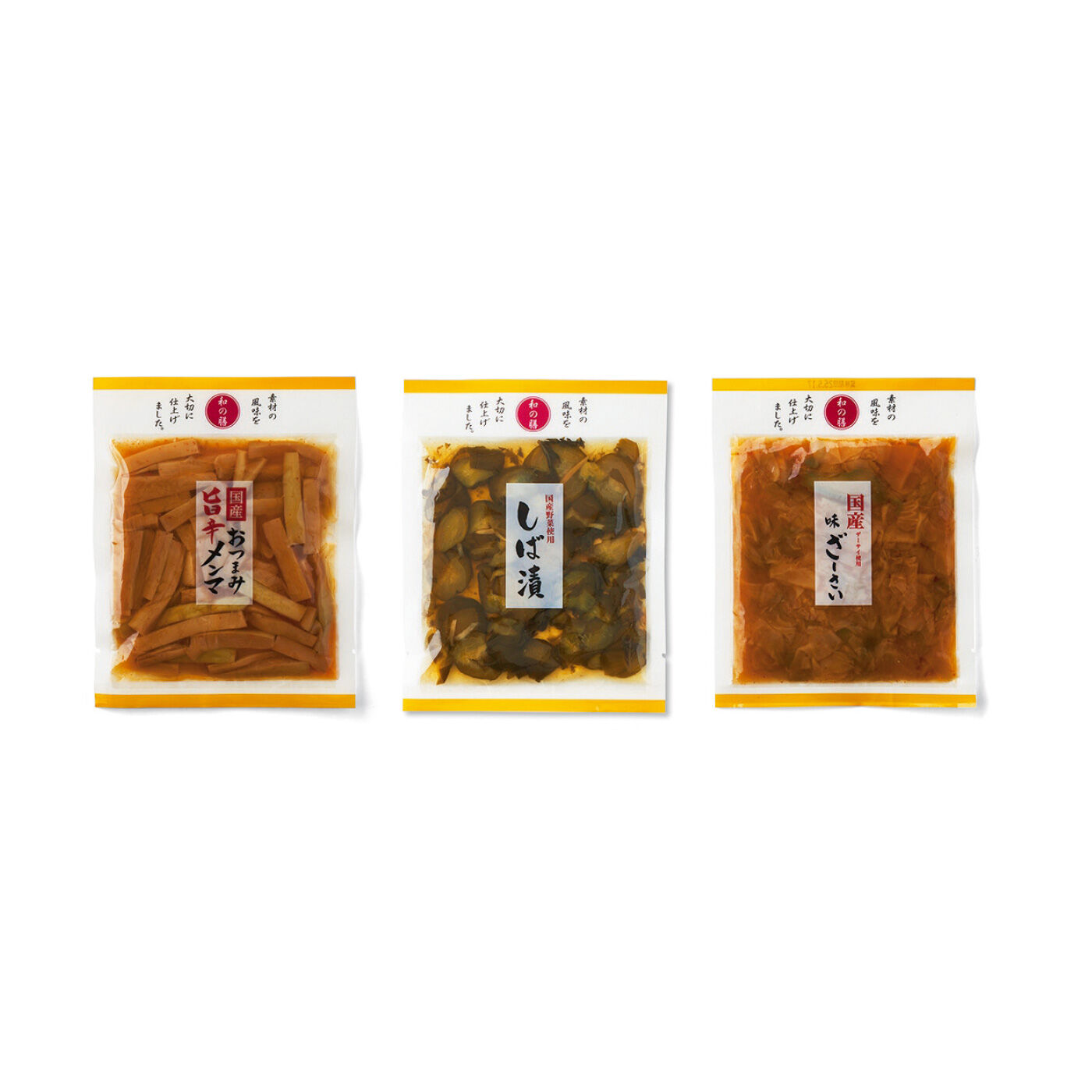 FELISSIMO PARTNERS|純農 シンプルな味付けが魅力 常温保存OK ストックにも便利な国産野菜のお漬物三昧の会（6回予約）|国産おつまみ旨辛メンマ、国産野菜使用しば漬、国産味ざーさい