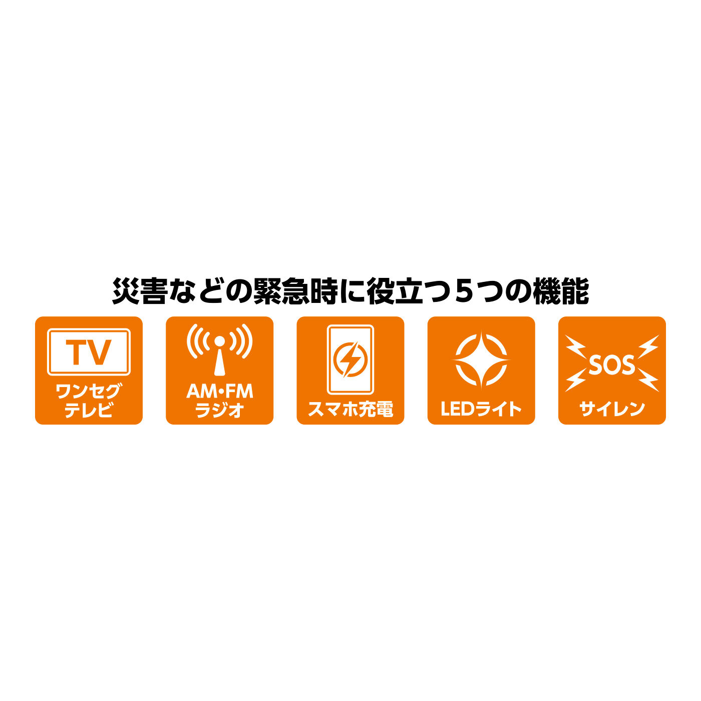 FELISSIMO PARTNERS|ふだんも災害時も役に立つ多機能 4.3インチで見やすい手回しワンセグTVラジオ