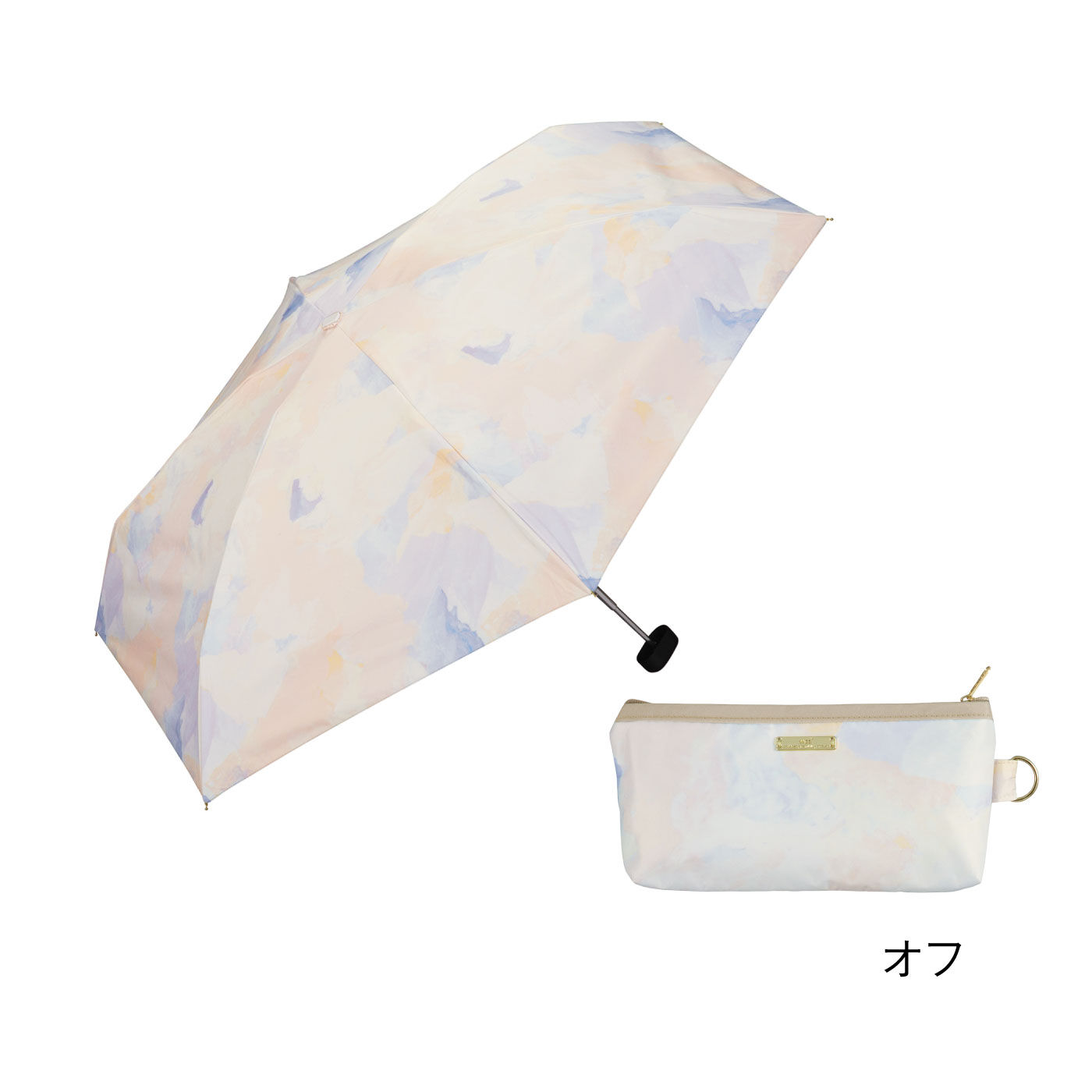 FELISSIMO PARTNERS|水彩画のパレットみたい　パステルカラーの遮光折りたたみ傘　ポーチ付き
