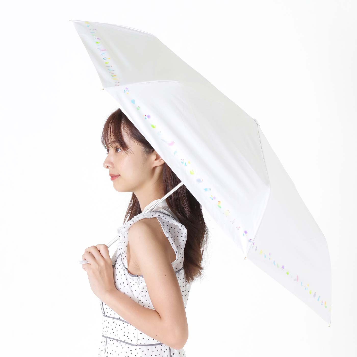 FELISSIMO PARTNERS|折りたたみ晴雨兼用日傘　ことりたち