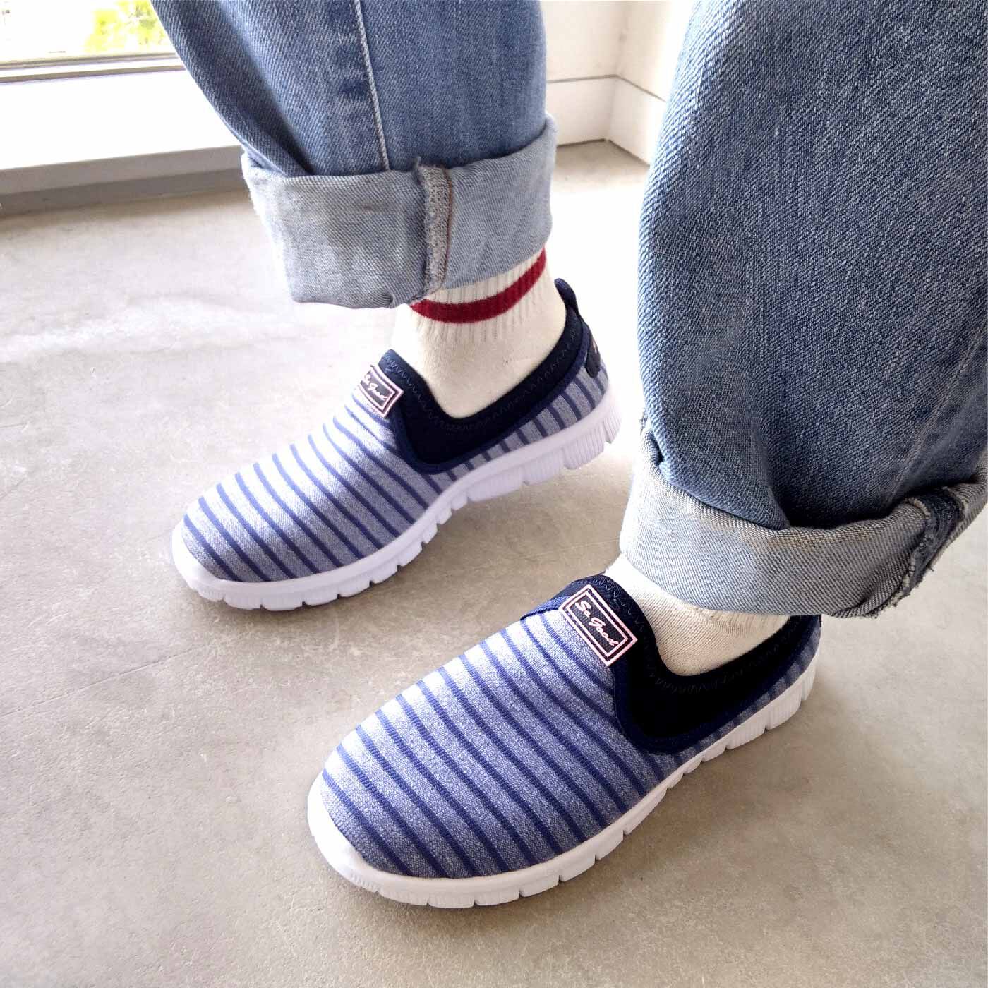 FELISSIMO PARTNERS|軽快に歩ける　軽量フィットスリッポン〈ブラック〉