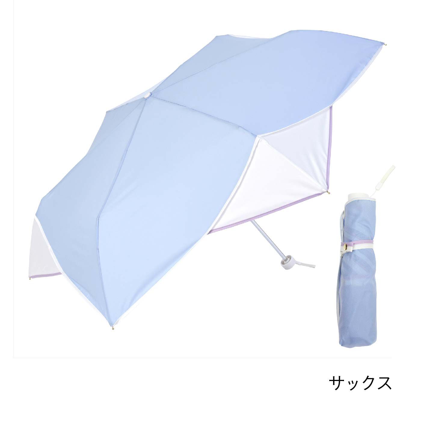 FELISSIMO PARTNERS|ちょっと大きめ折りたたみ雨傘　フラワーパイピング
