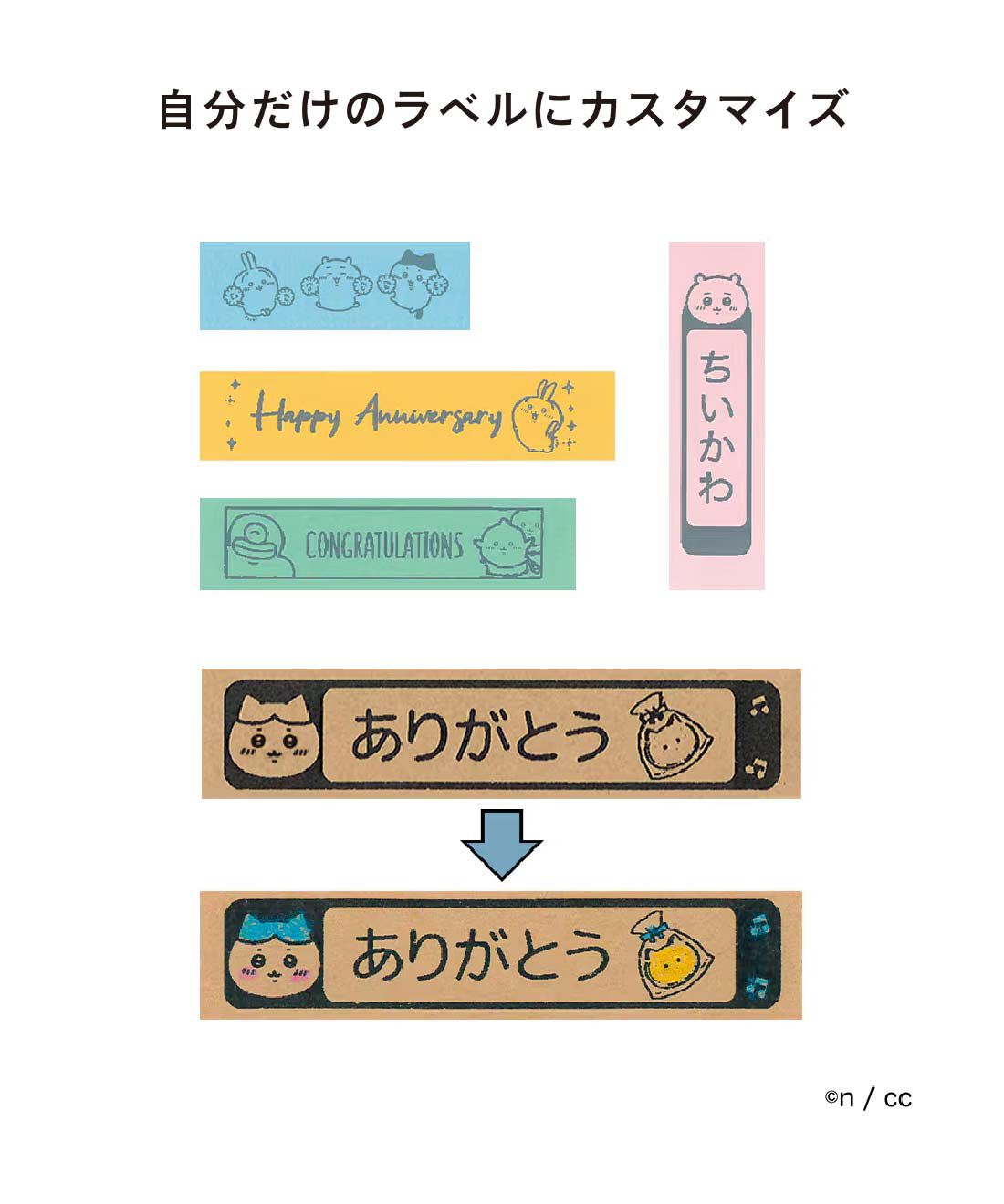 FELISSIMO PARTNERS|ちいかわの絵文字やフレームでラベルが作れる　ネームランドｉーｍａ　ちいかわモデル〈テープ付き〉