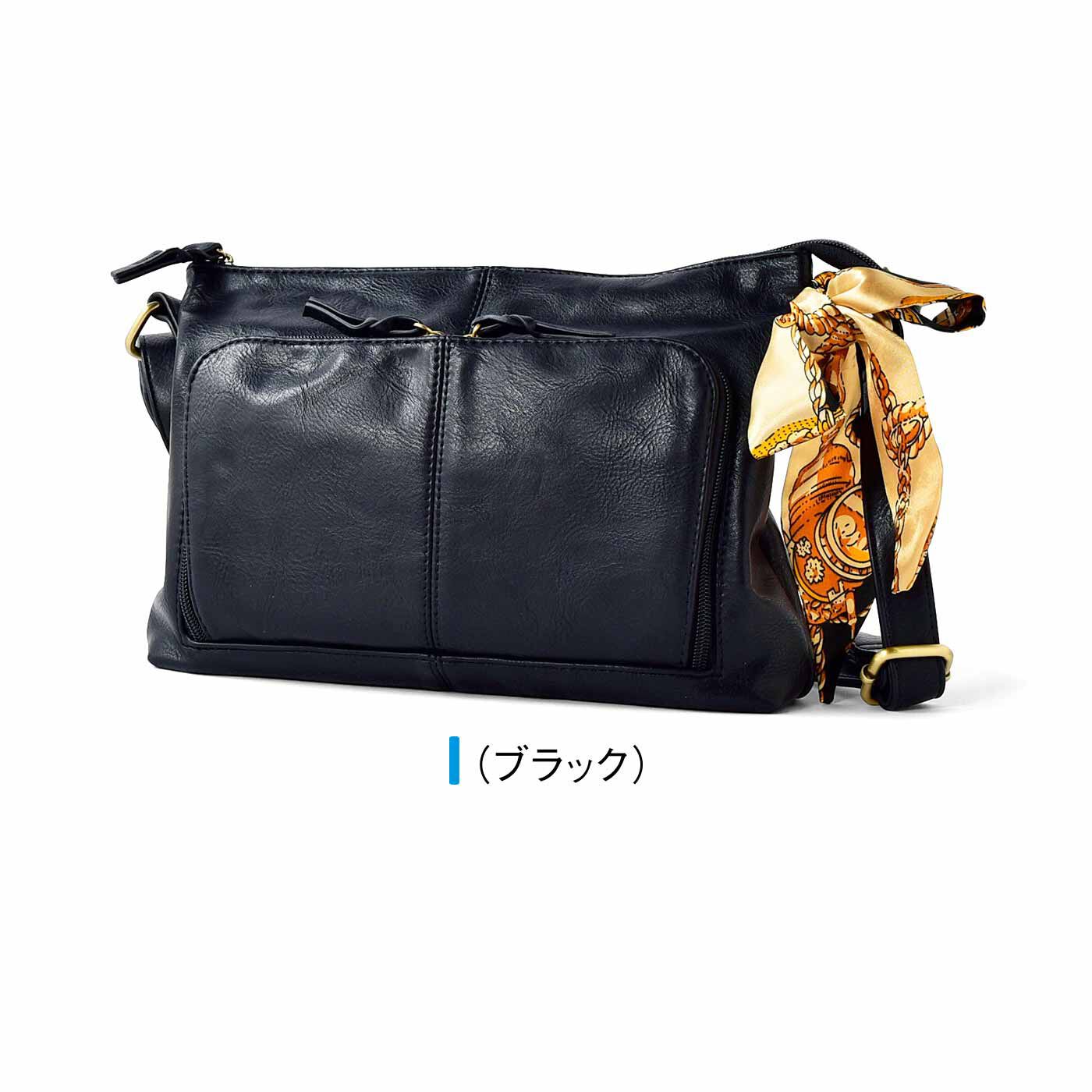 FELISSIMO PARTNERS|さっと取り出せてストレス軽減！ スカーフが素敵な間仕切りポケット付きショルダーバッグ