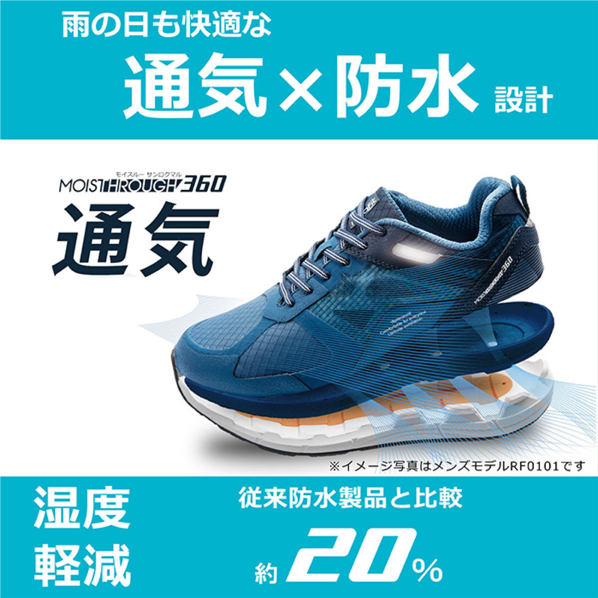 FELISSIMO PARTNERS|通気×防水 relafit どんどん歩けるウォーキングシューズ〈ブラック〉