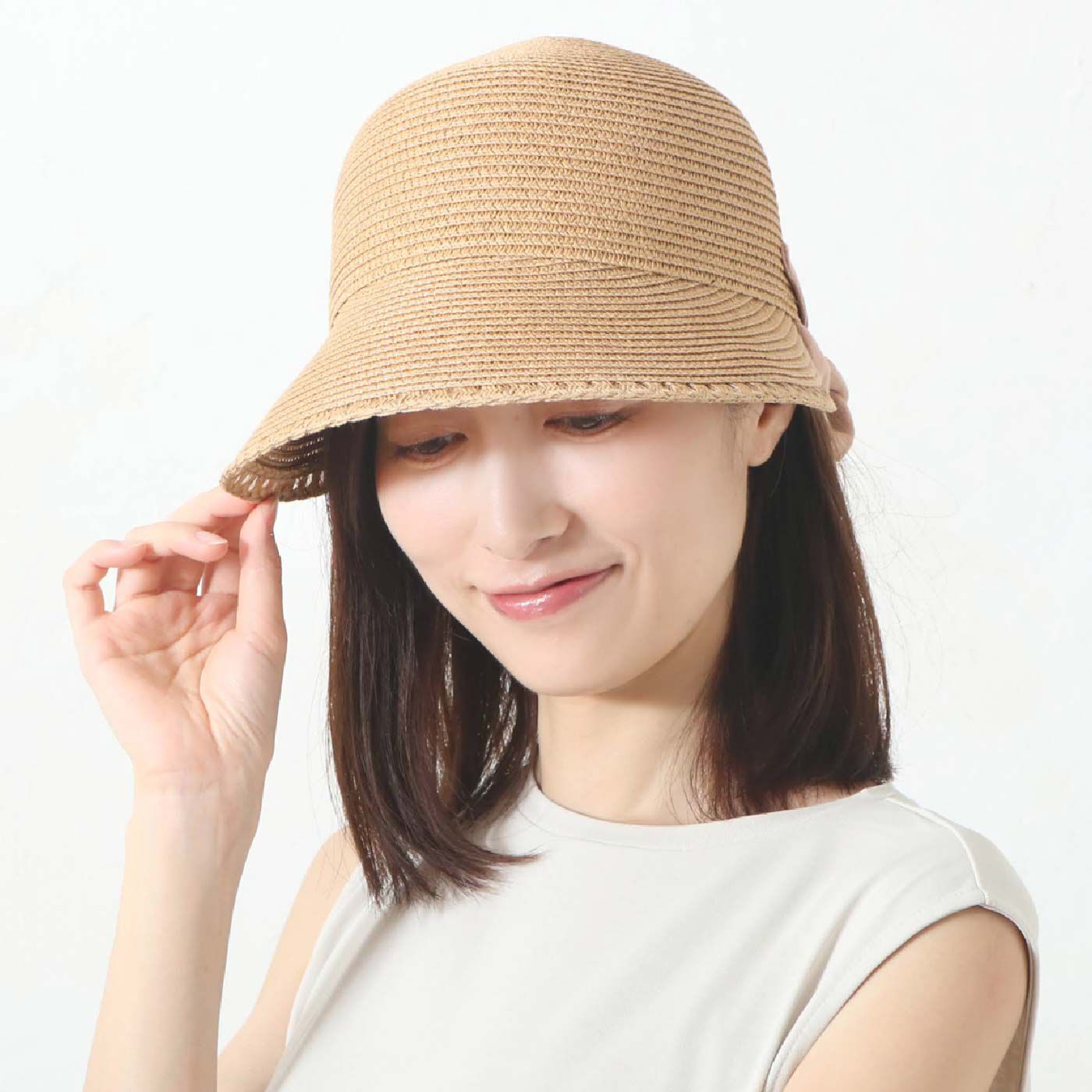 FELISSIMO PARTNERS|バックリボンが日よけに変身　２ｗａｙペーパージョッキーハット