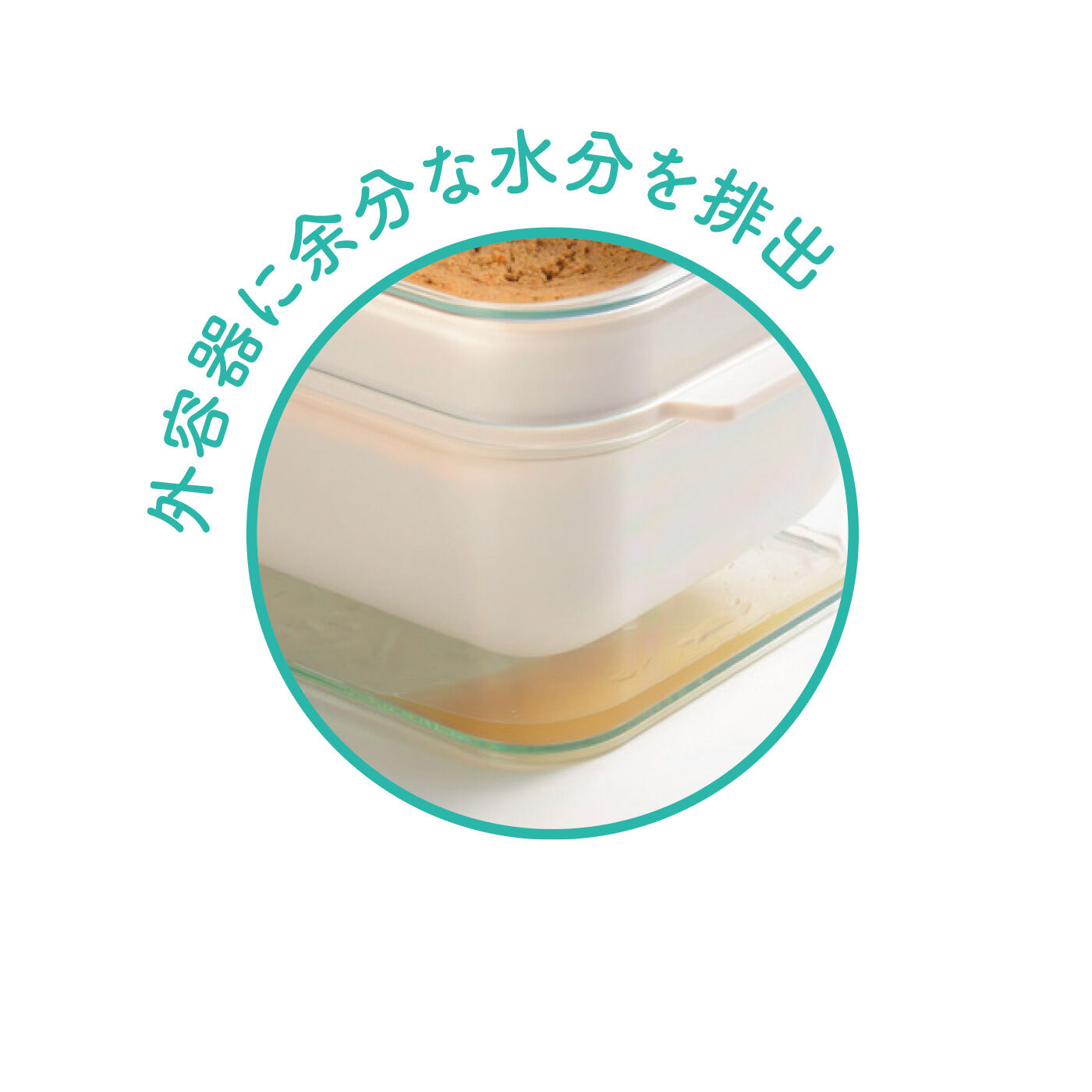 FELISSIMO PARTNERS|レイエ 水分をほどよく排出する ぬかどこボックス|外容器が余分な水分をキャッチ。ワンタッチで内容器を外してサッと捨てられます。