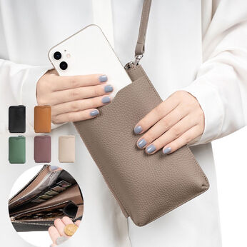 FELISSIMO PARTNERS | スマホも入る 牛革 お財布 ショルダー