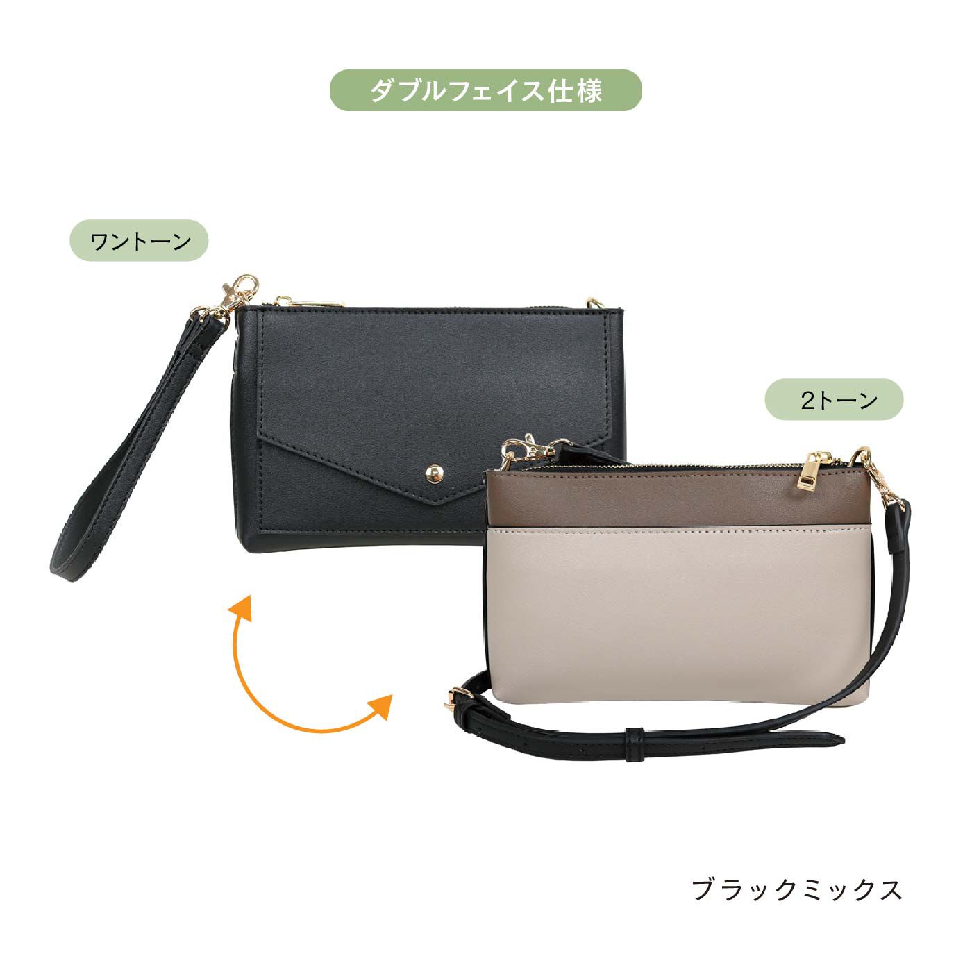 FELISSIMO PARTNERS|Ｗフェイスで３ＷＡＹ　マルチに使えるショルダーバッグ
