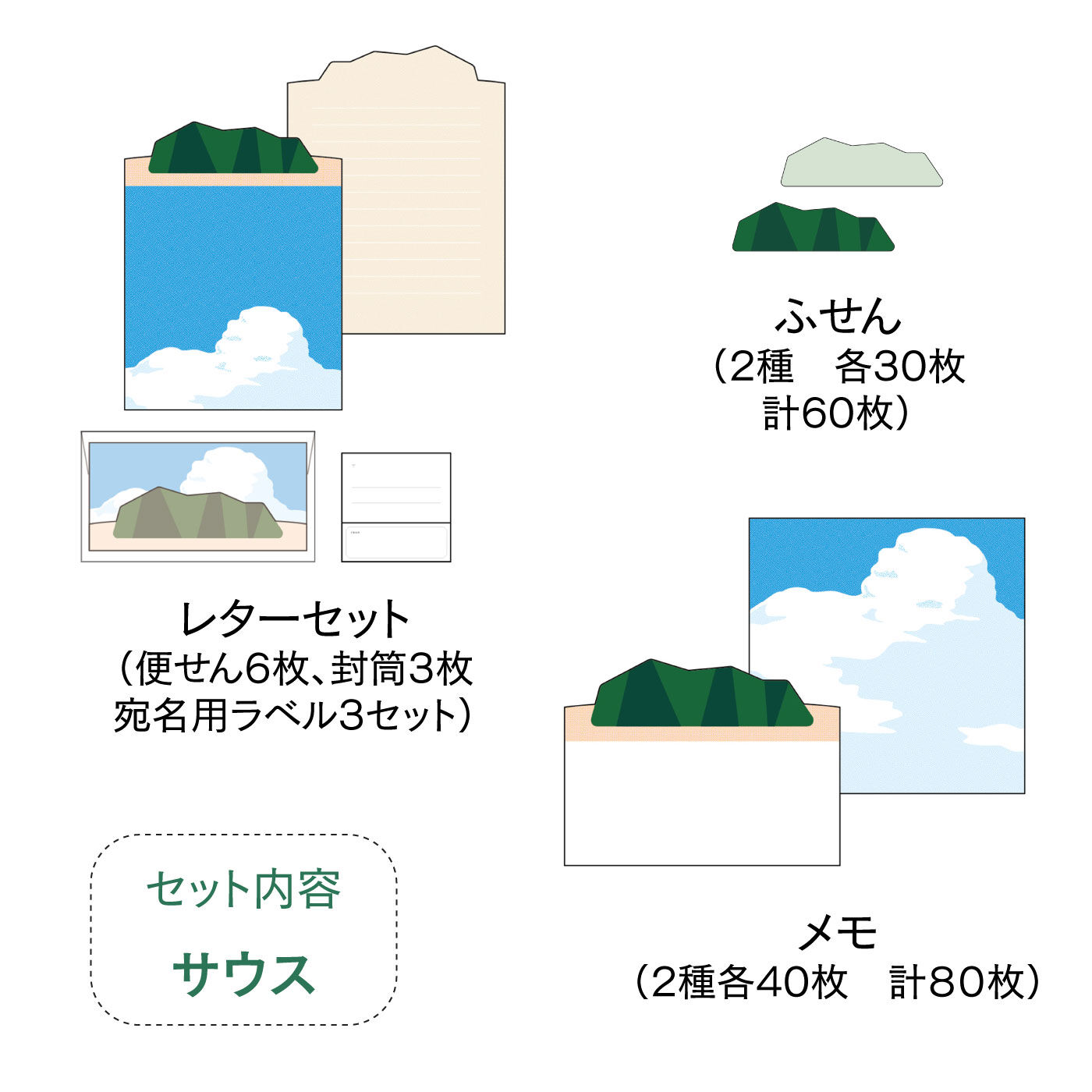 FELISSIMO PARTNERS|マウンテン　ランドスケープ　雄大な景色が現れる紙もの文具セット